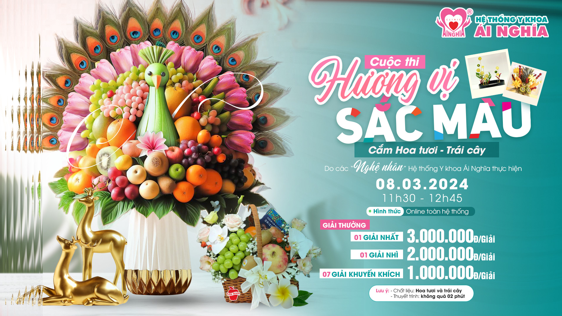 Hệ thống Y khoa Ái Nghĩa tổ chức Cắm Hoa tươi - Trái cây Chào mừng ngày Quốc tế phụ nữ 08.03