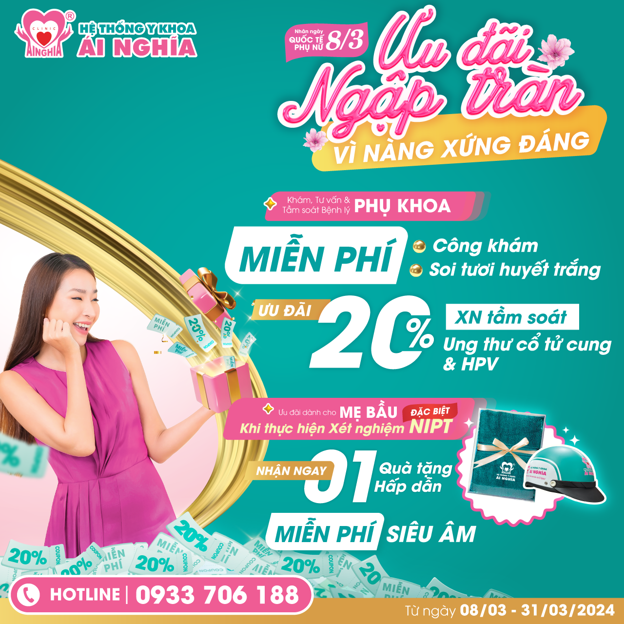 Chương trình Ưu đãi: Miễn phí thăm khám bệnh lý Phụ khoa tri ân phụ nữ Việt nhân dịp 08.03