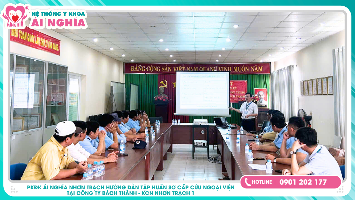 Ái Nghĩa Nhơn Trạch huấn luyện sơ cấp cứu cho Cty gạch men Bách Thành - KCN Nhơn Trạch 1